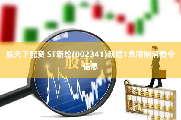 股天下配资 ST新纶(002341)新增1条限制消费令信息